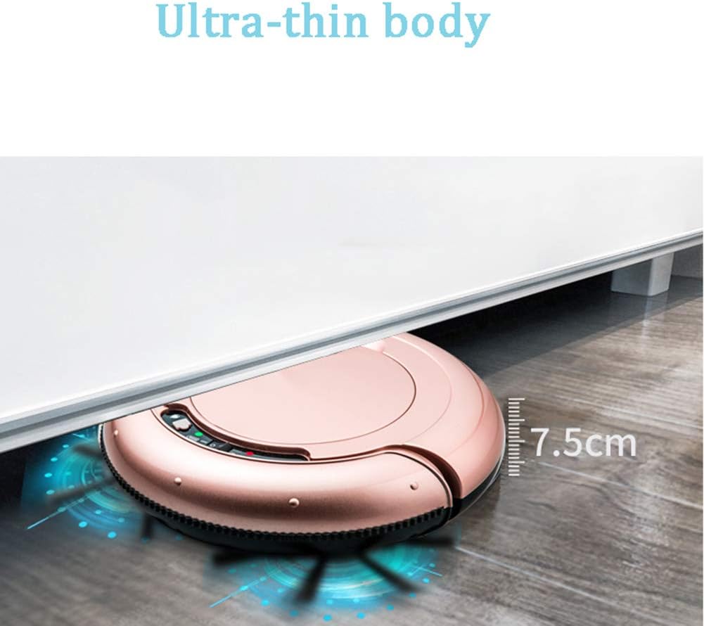 Robot Vacuum Cleaner 2 in 1 Sweeping and Mopping 7.5cm Ultra Slim Low Noise 1200Pa Suction Robotic Vacuum Cleaner with Drop Sensor, Auto Sweeper for Pet Hair, Carpet,WHI