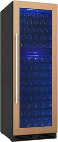 Zephyr 24 Inch Full Size Panel Ready Wine Fridge Dual Zone - Tall Refrigerator Cooler Cellars Large Bar Drink Cabinet Freestanding with Glass Door - 132x750ml bottles (Handle, wood panel not included)