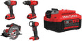 CRAFTSMAN V20 MAX Power Tool Combo Kit, 4-Tool Cordless Power Tool Set (CMCK401D2) & (1) V20 Lithium Ion Battery, 4.0-Amp Hour (CMCB204)
