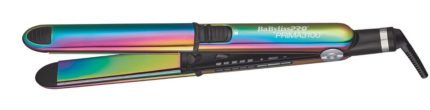BaBylissPRO Nano Titanium Prima Ionic Hair Straightener – Professional Flat Iron & Curling Iron in One for Stylists, Pro Styling Hair Tool