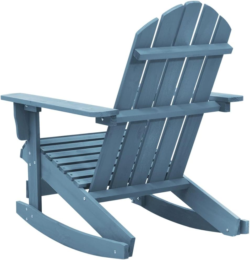 Gecheer Patio Adirondack Rocking Chair Glider Rocker Chair for Living Room and Nursery Solid Fir Wood Blue D0330396A