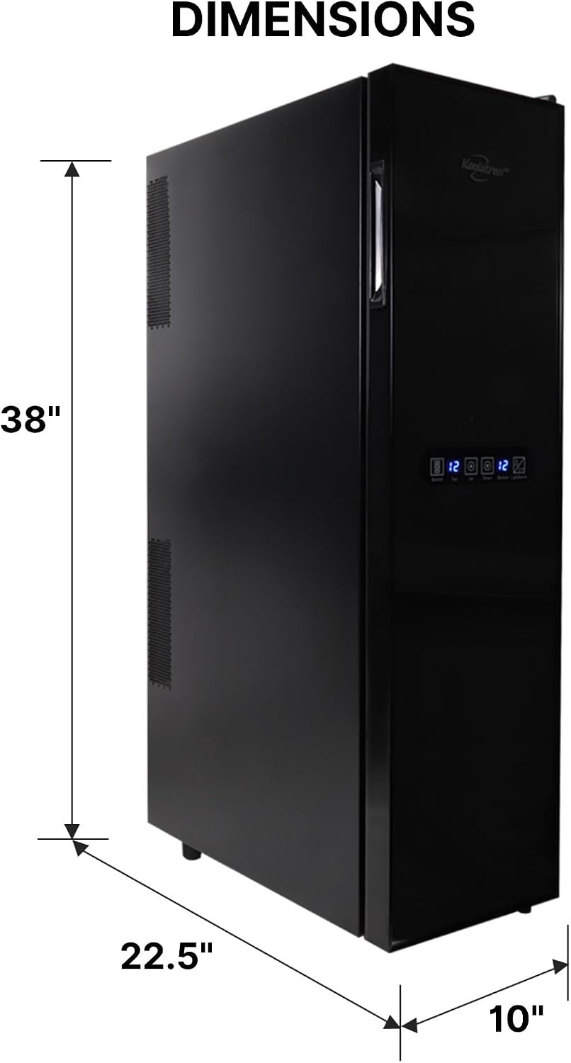 Koolatron Urban Series 18 Bottle Slim Dual Zone Wine Cooler, Thermoelectric Wine Fridge, Freestanding Wine Refrigerator for Home Bar, Kitchen, Apartment, Condo, Cottage