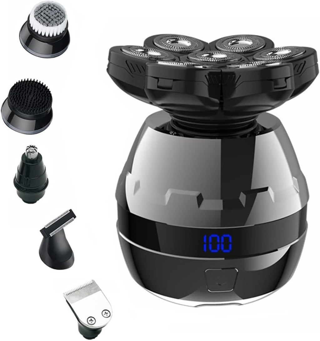 Head Shaver for Men, 6 in 1 Electric Shaver 6 Head Razor Electric Bald Machine Beard Razor Full Body Wash Wet & Dry