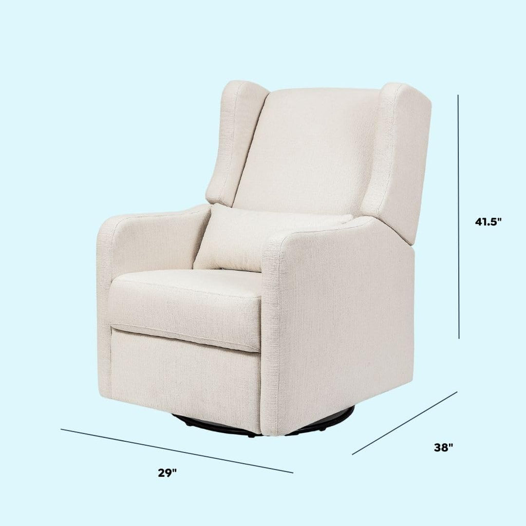 Carter's Arlo Glider Recliner Nursery Chair - Water & Stain Resistant Glider Rocking Chair for Nursery - GREENGUARD Gold, FSC & Certi-PUR US Certified - Cozy Cream Swivel Rocker Recliner Chair