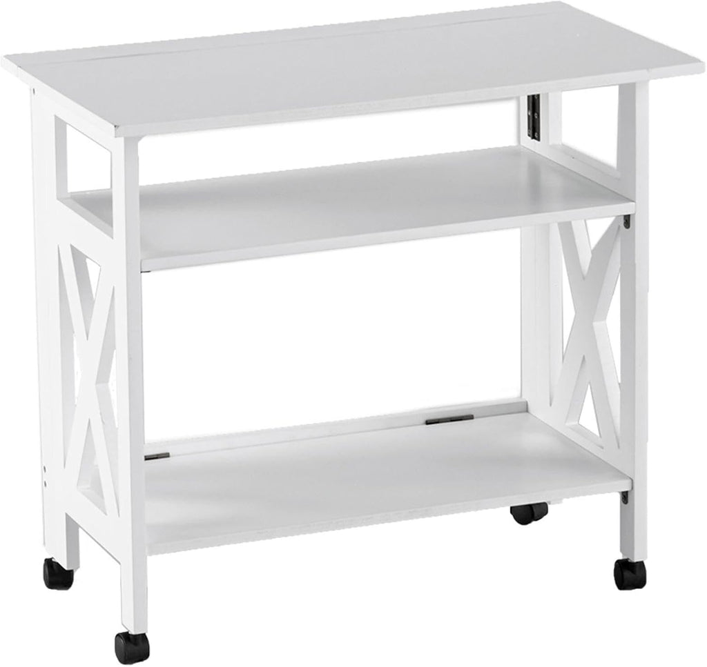 The Lakeside Collection Crisscross Folding Office Furniture - White Printer Stand