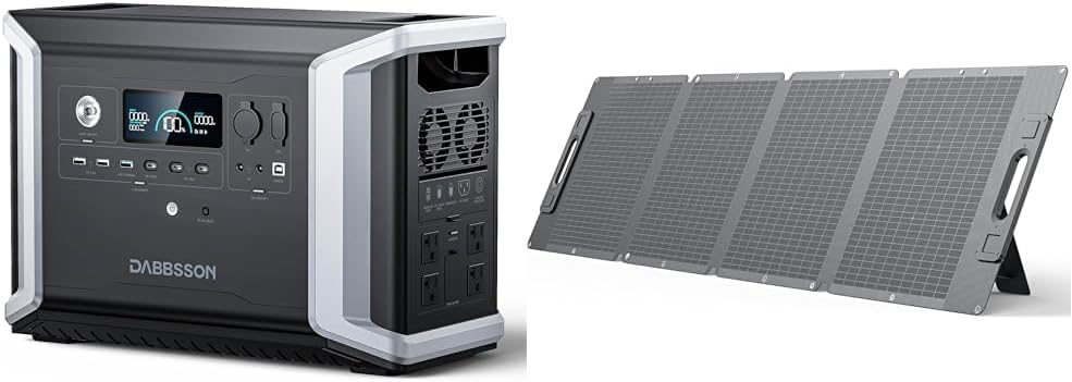 Dabbsson DBS2300 Plus Portable Power Station with 210W Solar Panel, 2330Wh EV Semi-Solid State LiFePO4 Battery,4x2200W AC Outlets(3000W with P-Boost), Solar Generator for Outdoor Camping, Home Backup