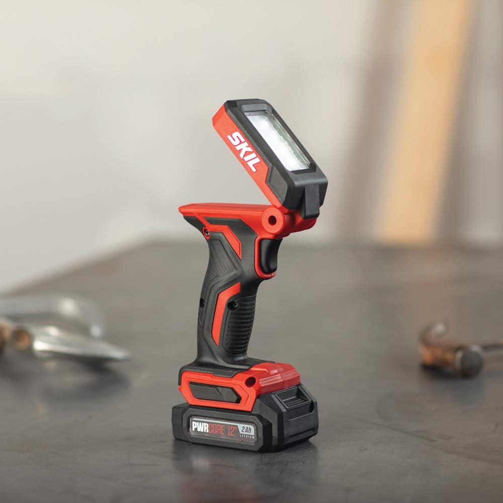 SKIL 3-Tool Kit: PWRCore 12 Brushless 12V 1/2 Inch Cordless Drill Driver, Oscillating MultiTool and Area Light, Includes 2.0Ah Lithium Battery and Standard Charger - CB738701