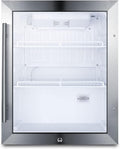 Summit Appliance SCR314L Compact Beverage Center; 2.1 cu.ft; Automatic Defrost; Interior LED Light; Adjustable Thermostat; Sealed Back Front Lock