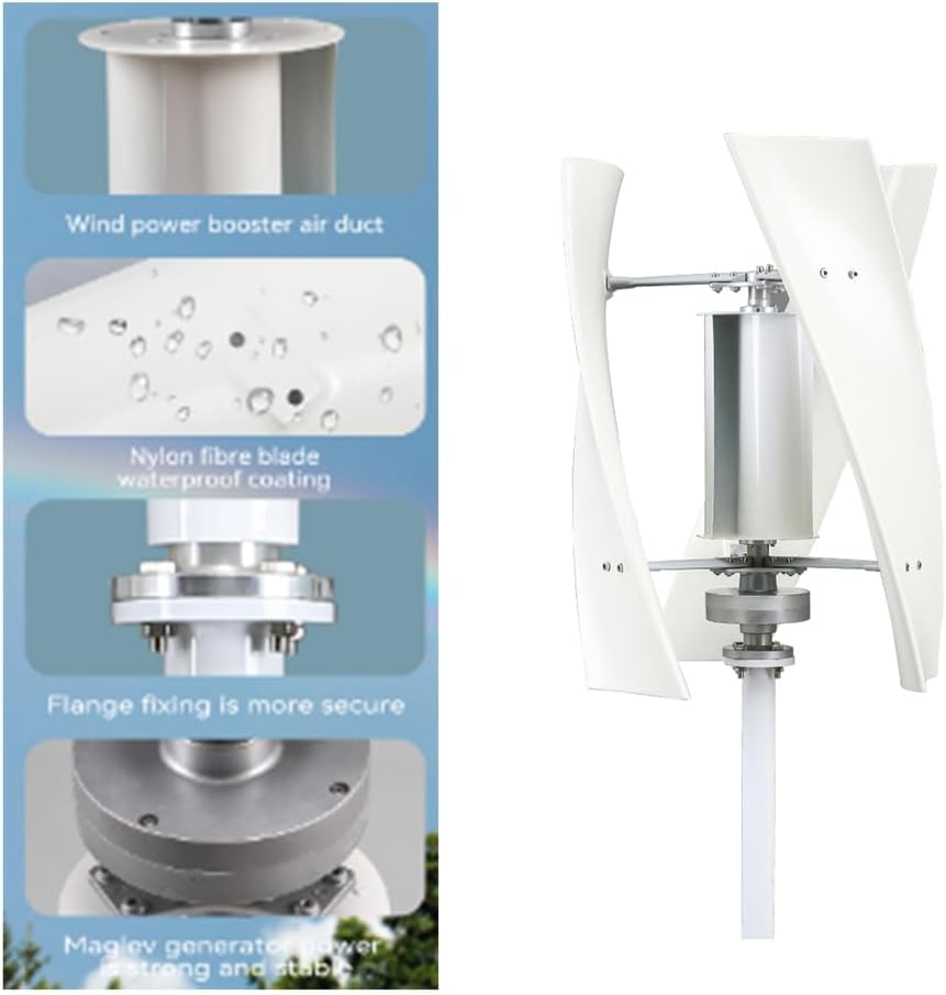 No Noise 3000W-9000W Vertical Wind Turbine Generator 12V 24V 48V 220V with MPPT Controller Low Speed Household Wind Generator,48v