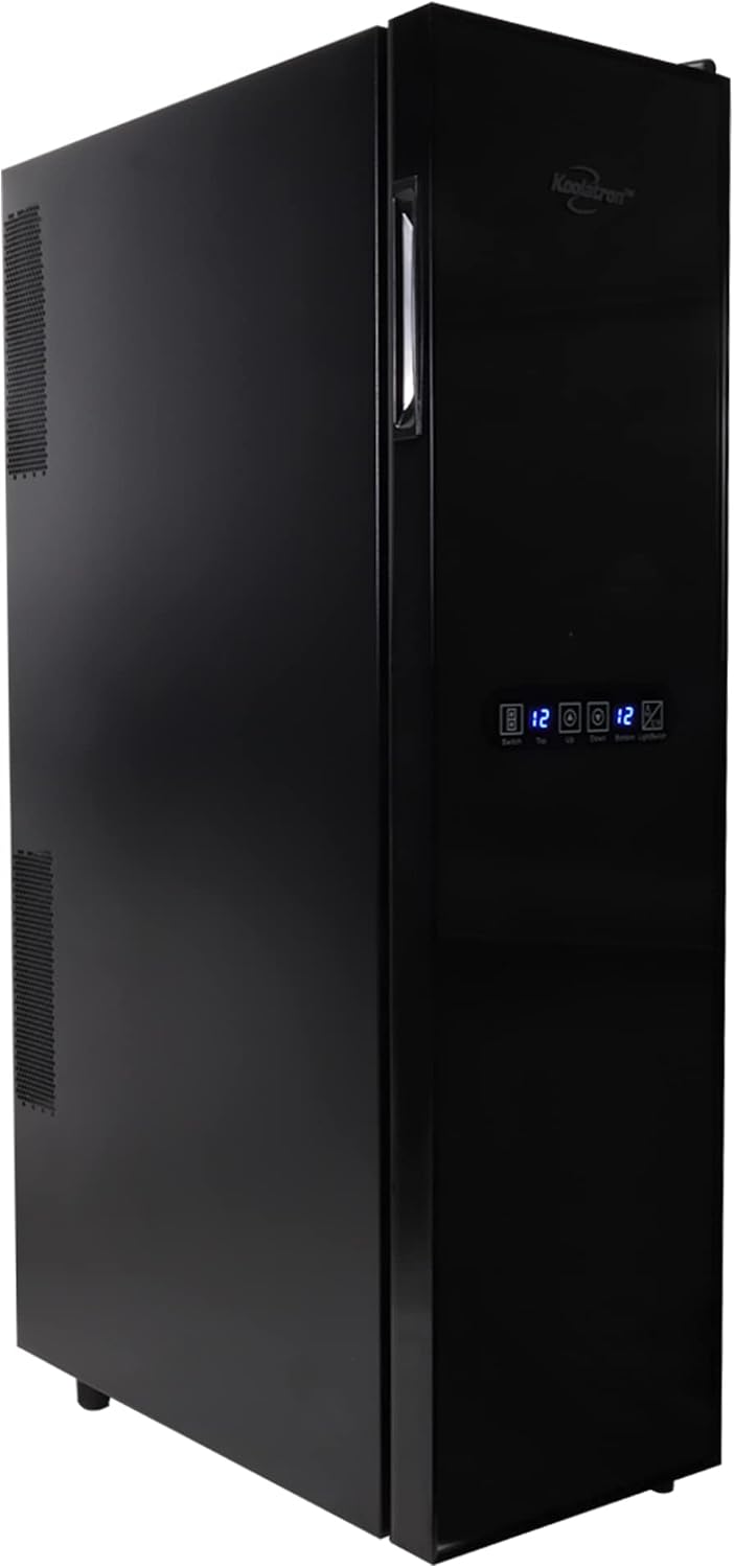 Koolatron Urban Series 18 Bottle Slim Dual Zone Wine Cooler, Thermoelectric Wine Fridge, Freestanding Wine Refrigerator for Home Bar, Kitchen, Apartment, Condo, Cottage