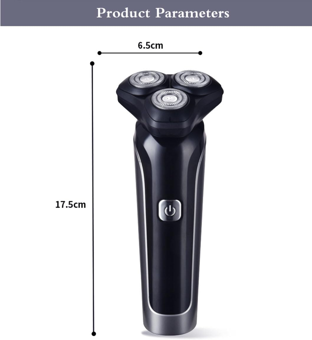 Electric Razor for Men Cordless: Wet/Dry Rotary Shaver IPX7 Waterproof - Fast Charging & Sensitive Skin Care