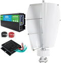 3000W Vertical 2 Blades Wind Turbine Generator Kit, with Inverter 12V 24V 48V 220V Wind Permanent Magnet Generator for Boats, Terraces, Cabins & Street Lighting