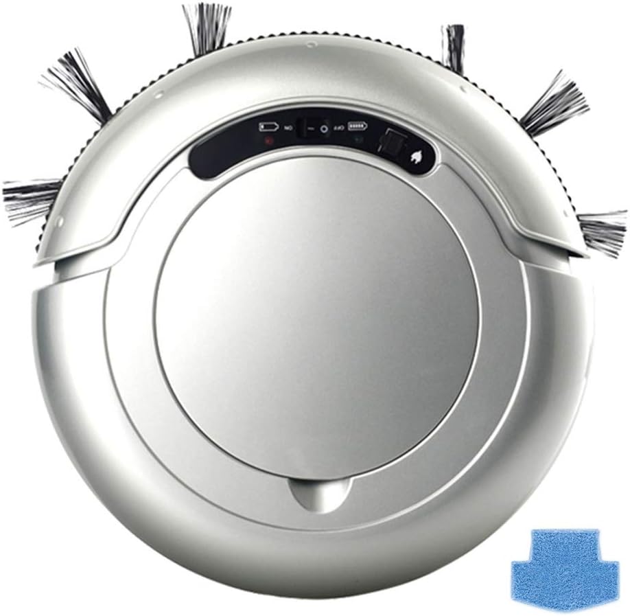 Robot Vacuum Cleaner 2 in 1 Sweeping and Mopping 7.5cm Ultra Slim Low Noise 1200Pa Suction Robotic Vacuum Cleaner with Drop Sensor, Auto Sweeper for Pet Hair, Carpet,WHI