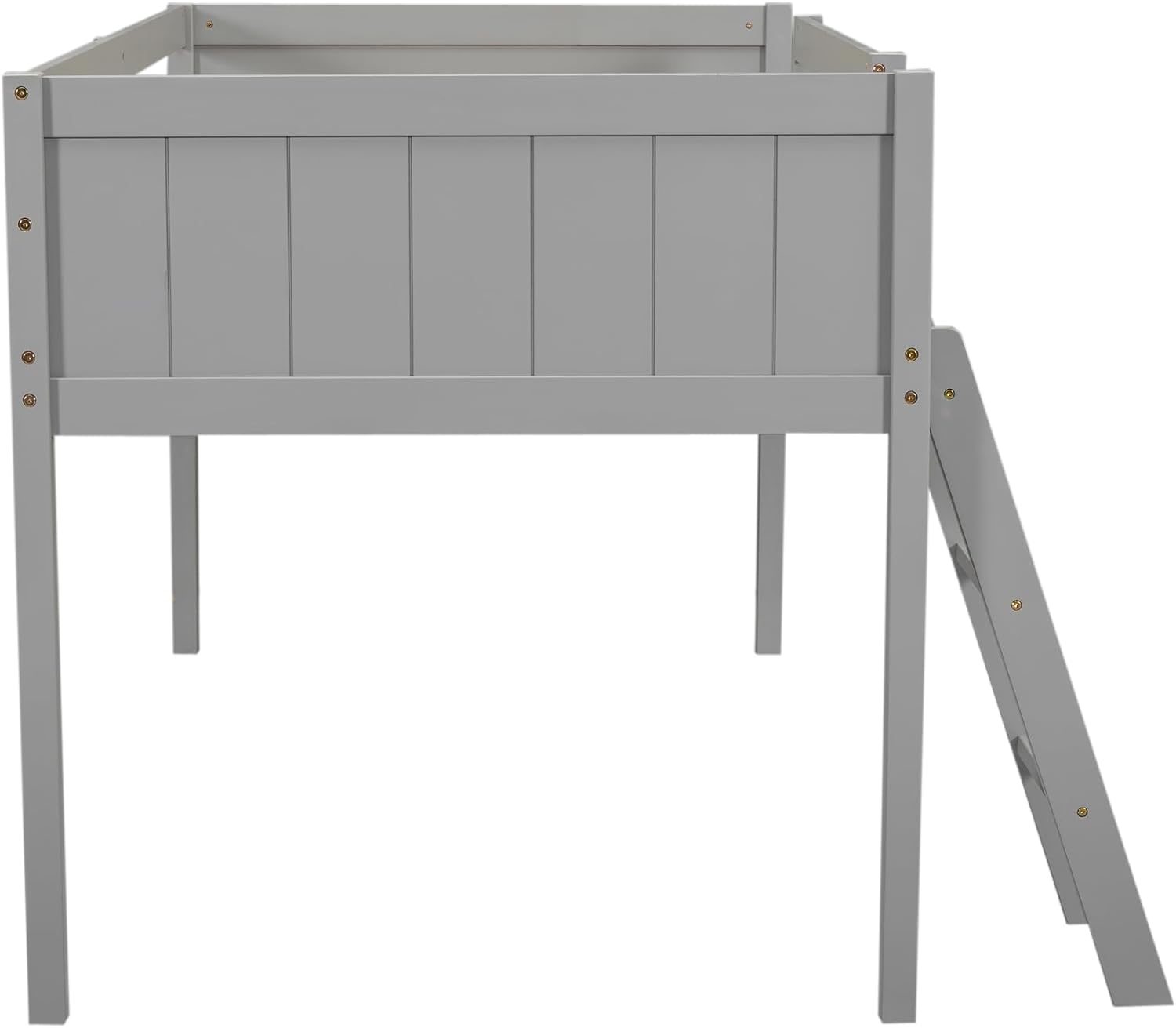 SOFTSEA Low Loft Bed with Ladder Juniors Loft Bed Frame with Under-Bed Storage