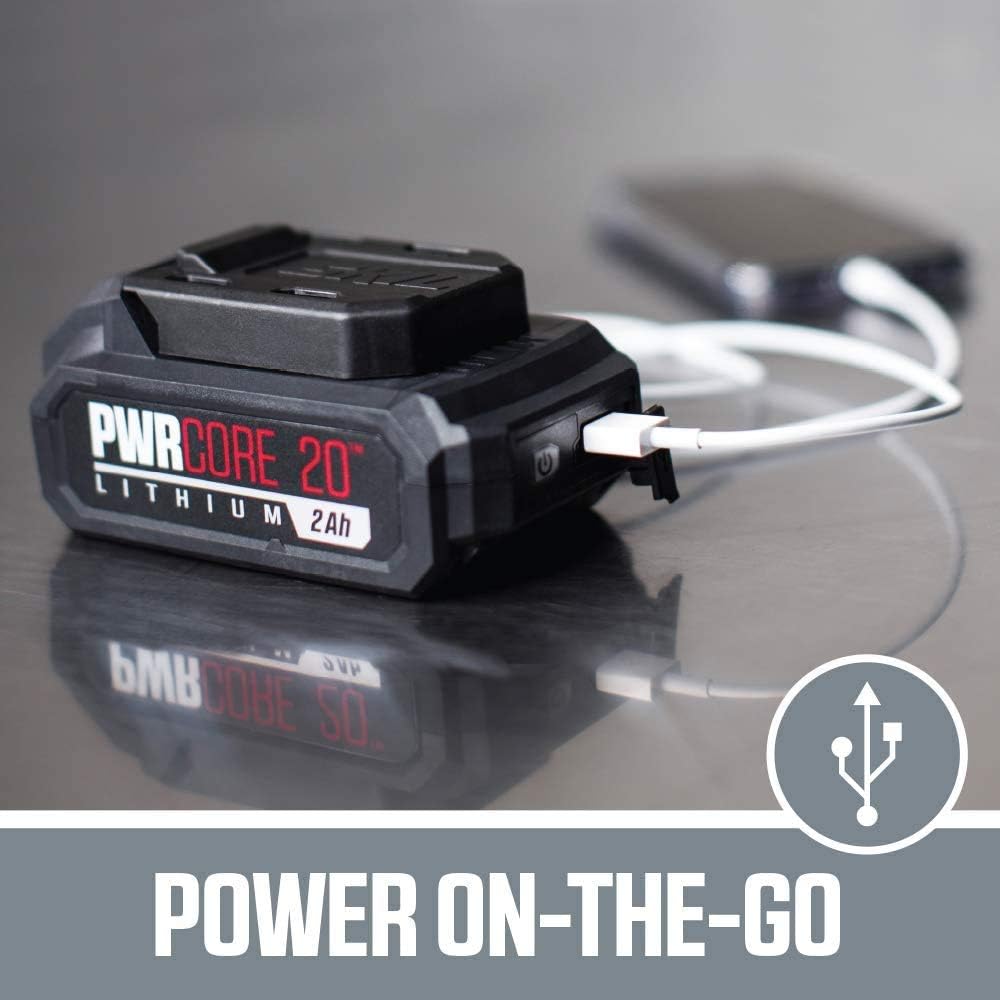 SKIL PWR CORE 20 Brushless 20V 4-Tool Combo Kit, Included 2.0Ah Lithium Battery, 4.0Ah Lithium Battery and PWR JUMP Charger - CB7440-21