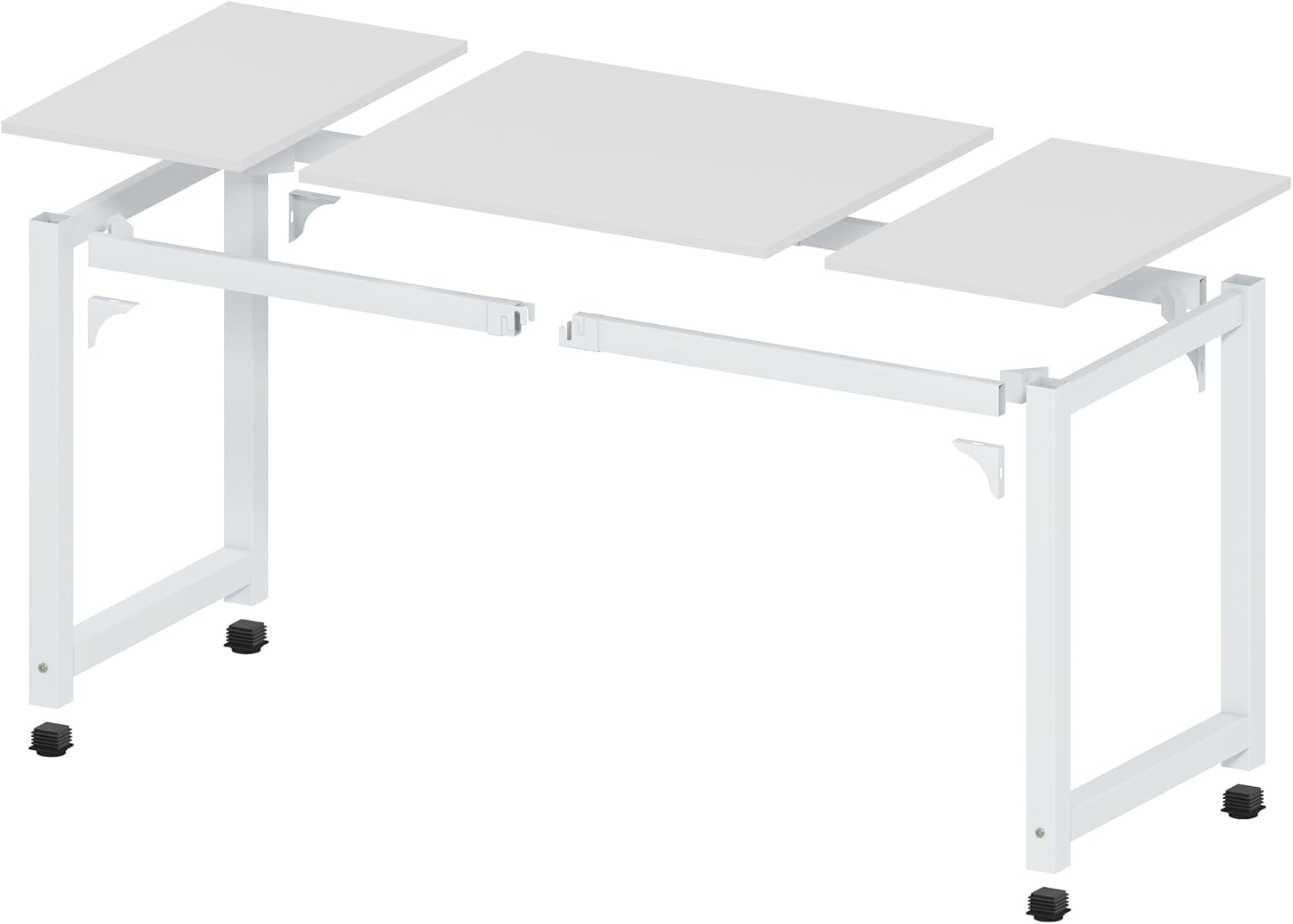 NSdirect Large Office Desk for Home Office, Large 63' Computer Desk Table, Wide Writing Study Desk for 2 Person, Metal Sturdy Frame Thicker Steel Legs,Warm White