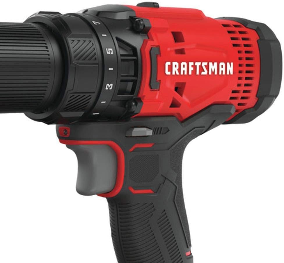 Craftsman CMCK200C2R 20V Variable Speed Lithium-Ion 1/2 in. Cordless Drill Driver and 1/4 in. Impact Driver Combo Kit (1.3 Ah) (Renewed)