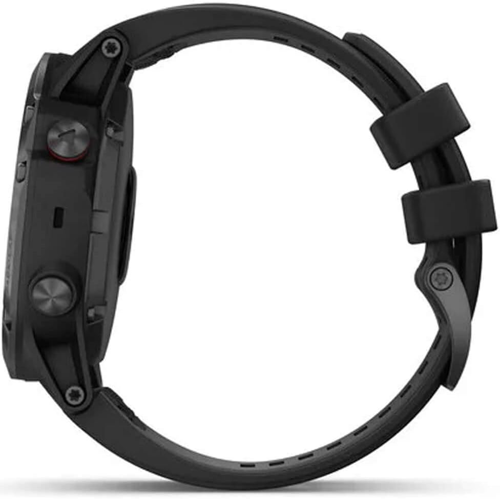 Garmin fenix 5X Plus, Ultimate Multisport GPS Smartwatch, Features Color Topo Maps and Pulse Ox, Heart Rate Monitoring, Music and Contactless Payment, Black with Black Band