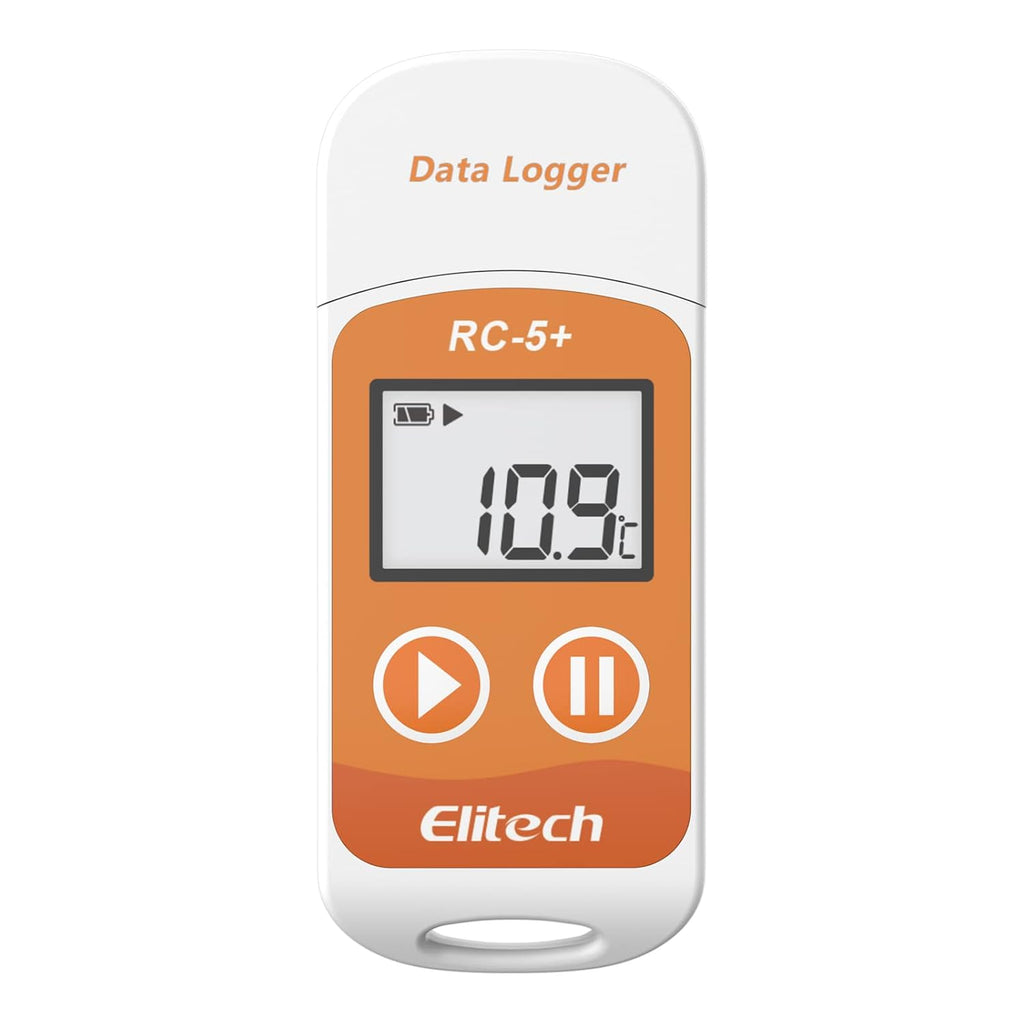 Elitech RC-5+ Digital PDF USB Temperature Data Logger Reusable Recorder Refrigerator Thermometer 32000 Points High Accuracy (10 Packs)