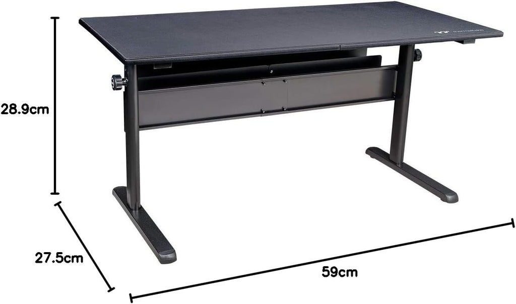 Thermaltake Tt Gaming Level 20 Gt Battlestation Computer Gaming Desk, Adjustable Heights, Scratch Resistant Surface, Full-Sized Desk Mat, GD-LBS-BRHANX-01 , Black