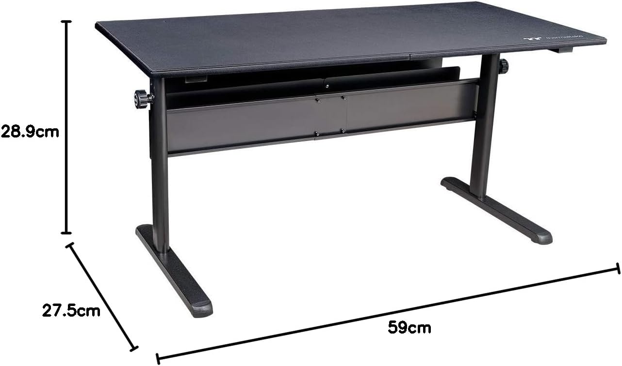 Thermaltake Tt Gaming Level 20 Gt Battlestation Computer Gaming Desk, Adjustable Heights, Scratch Resistant Surface, Full-Sized Desk Mat, GD-LBS-BRHANX-01 , Black