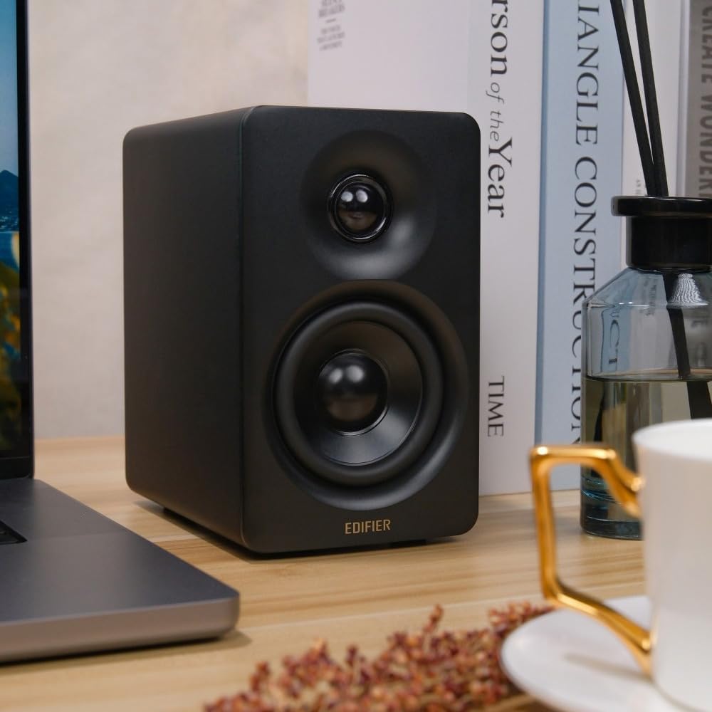 Edifier M60 Multimedia Speaker Bluetooth 5.3, 66W RMS, Hi-Res Audio & Hi-Res Wireless Audio, LDAC,3' Mid Bass & 1' Tweeter, USB-C & Aux Inputs, Compact Desktop Speaker – Black