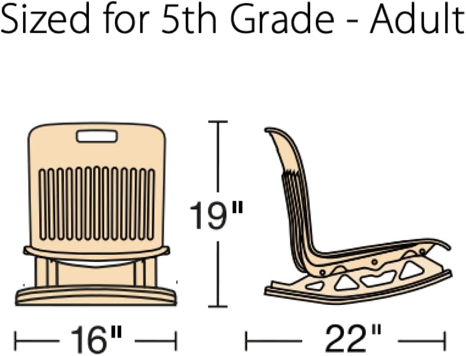 Virco ANFLROCK18 Analogy Floor Rocker Chair 18' Shell for Students 5th Grade - Adult, Comfortable Rocking Seating Option for Schools and Classrooms - Navy (5 Chairs)