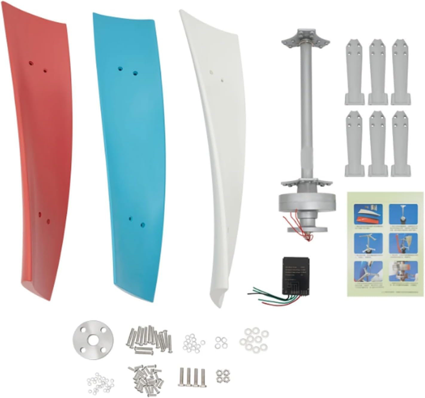 CHRISK 3000W Wind Turbine Generator Vertical, No Noise Portable Windmill Wind Power Kit with MPPT Controller for Courtyard Outdoor Street
