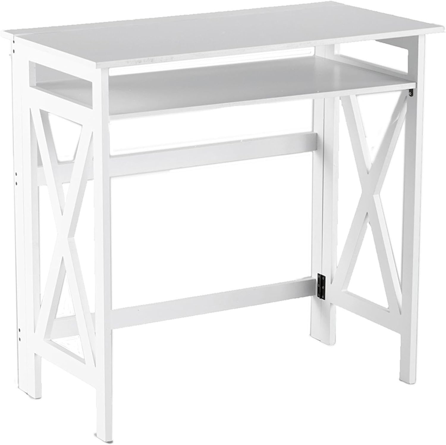 The Lakeside Collection Crisscross Folding Office Furniture - White Desk