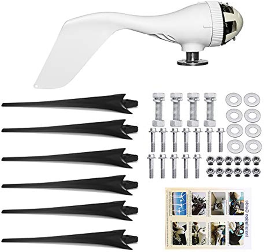 12V,1000W -3000W Wind Turbine Generator, 6 Blade 48V 220V Garden Wind Turbines Generator with Charge Controller for Solar Power Homeuse
