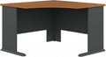 Bush Business Furniture Series A 48W Corner Desk in Natural Cherry and Slate, Compact L Shaped Workstation, Office Desktop Solution for Workspace