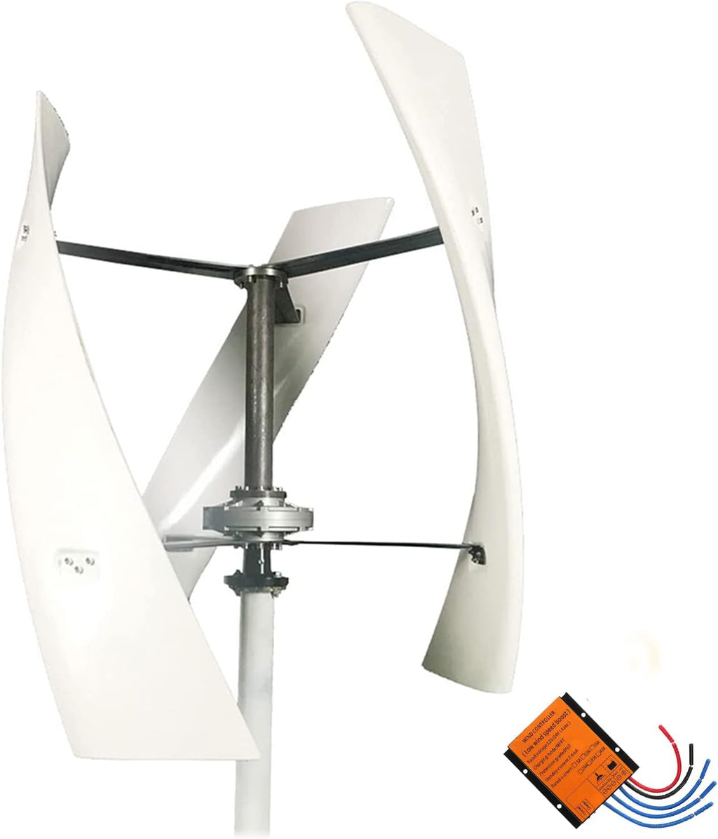 White Vertical Wind Turbines Generator,3000W with Controller Vertical Axis Wind Turbine for Home Wind (12V 24V 48V 220V Optional)