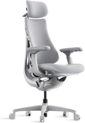 LiberNovo Dynamic Ergonomic Office Chair - Comfy Adjustable Desk Chair with Adaptive Lumbar Support, 160° Recline & Built-in Spine Stretch for Back Comfort, Home Office Long Hours Use, Gray+48cm