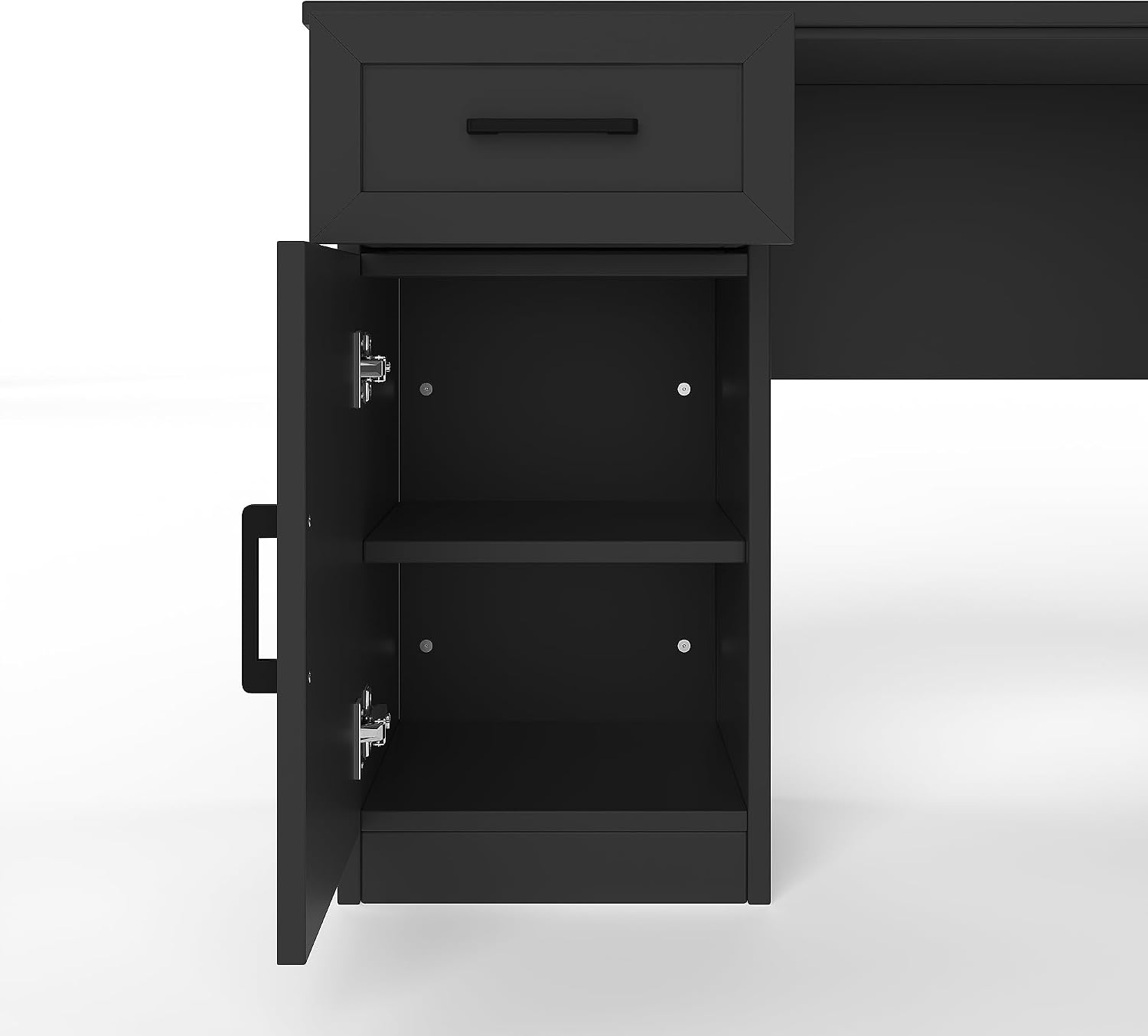 Bellemave L-Shaped Computer Desk with Drawers, Hutch and Bookshelf, Home Office Desk, Corner Gaming Computer Desk with Power Outlet, Study Table Writing Desk, Black