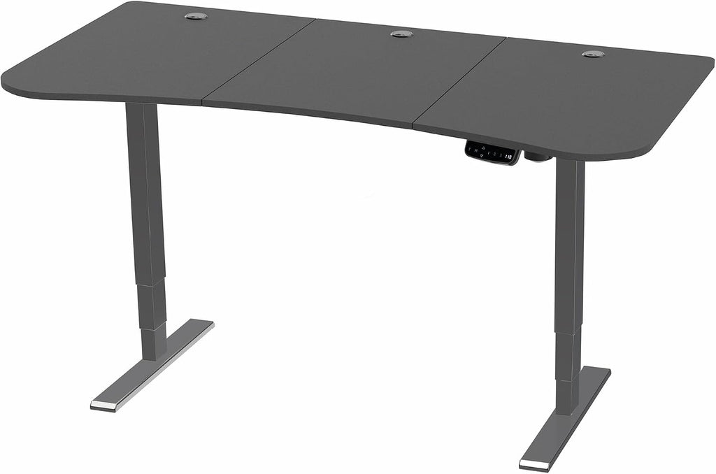 VIVO Electric 63 x 32 in Standing Desk, Touch Screen Adjustment, 220 lb Frame Support, 2E Series, Black Top Black Frame, DESK-KIT-2E1B