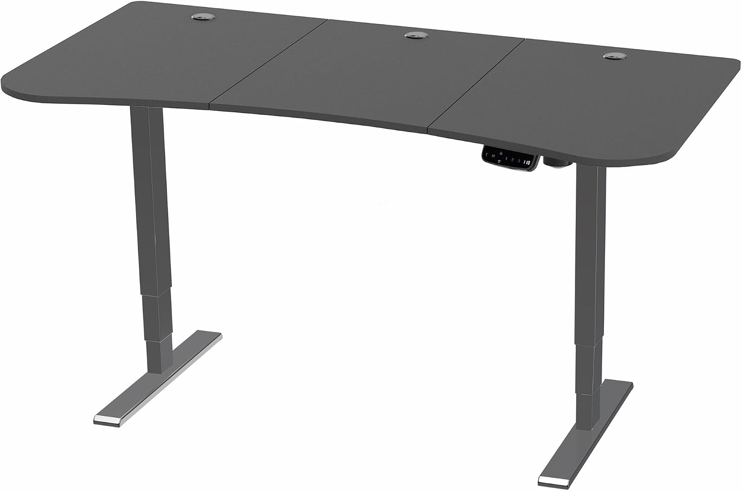 VIVO Electric 63 x 32 in Standing Desk, Touch Screen Adjustment, 220 lb Frame Support, 2E Series, Black Top Black Frame, DESK-KIT-2E1B