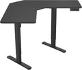 Mount-It! Electric L-Shaped Standing Desk, Dual Motor Height Adjustable Corner Sit-Stand Workstation for Small Spaces, Digital LED Control Panel with 3 Memory Presets, 176 lb Capacity, Black