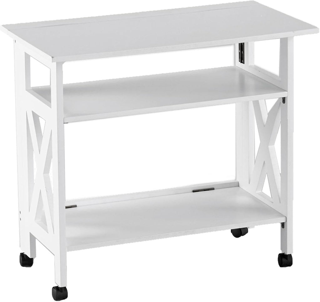 The Lakeside Collection Crisscross Folding Office Furniture - White Printer Stand