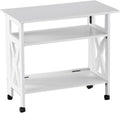 The Lakeside Collection Crisscross Folding Office Furniture - White Printer Stand