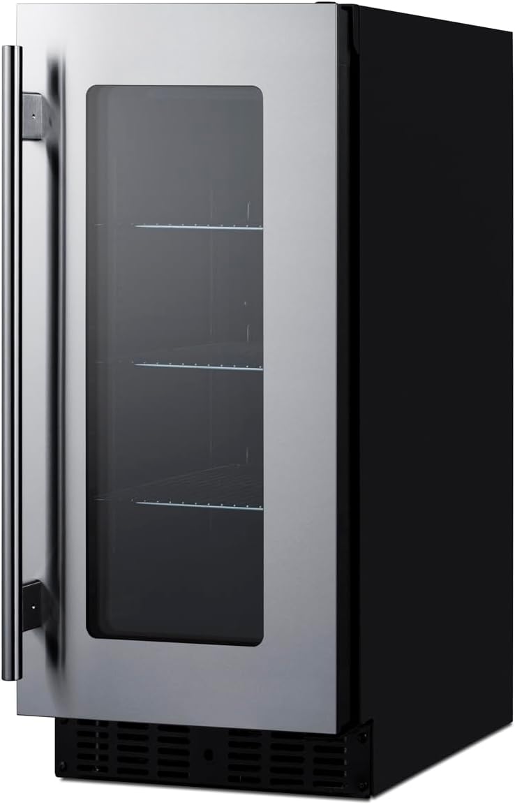 Summit Appliance Shallow Depth 15 in. 23-Bottle Wine or 40-Can Beverage Cooler in Stainless Steel- ASDG1521V1