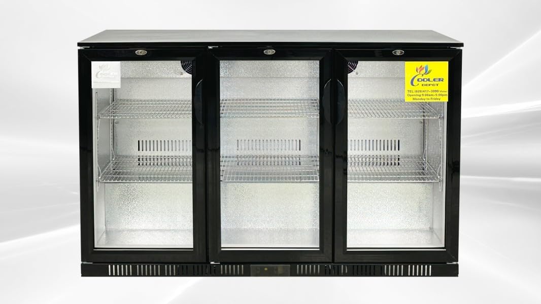 Beer Back Bar Cooler 3 Glass Door (Swing Door) 53' Width Beer Fridge NSF Certified Beverage Refrigerator 11.8 cu.ft Under Counter Height 35°-46°F Black bb3dup