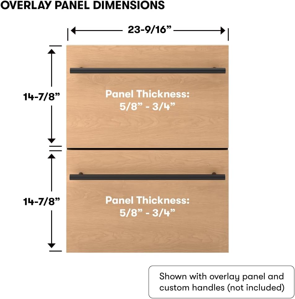 Zephyr 24' Presrv™ Panel Ready Refrigerator Freezer Drawers - Dual Zone Built In Fridge with Modes for Freezer, Fridge and Pantry, LED Lighting, Soft Close (Panels, handles are not included)