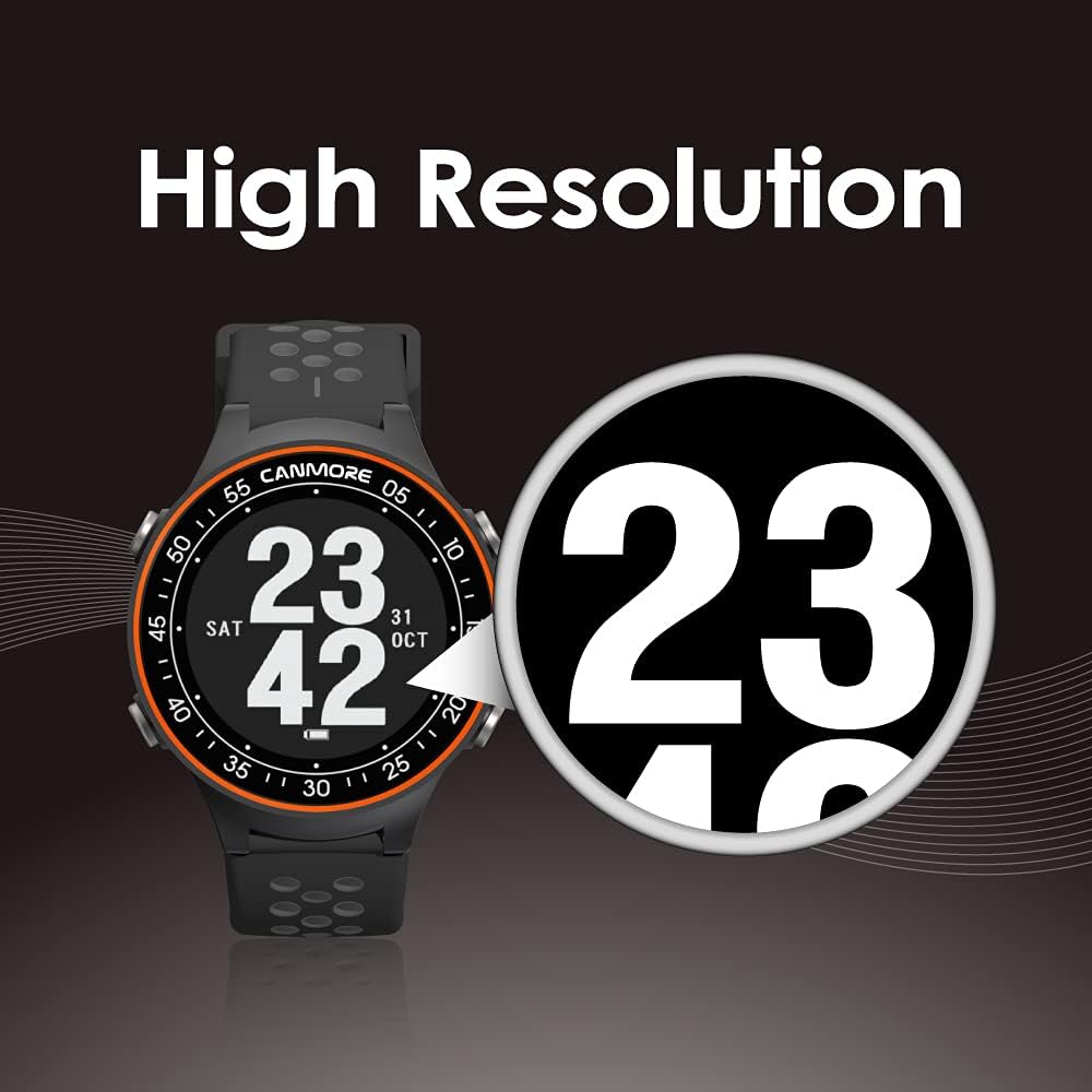 CANMORE TW411 Golf GPS Watch with Fitness Tracker, 41,000+ Free Preloaded Worldwide Course, Upgraded IC Chip, Orange