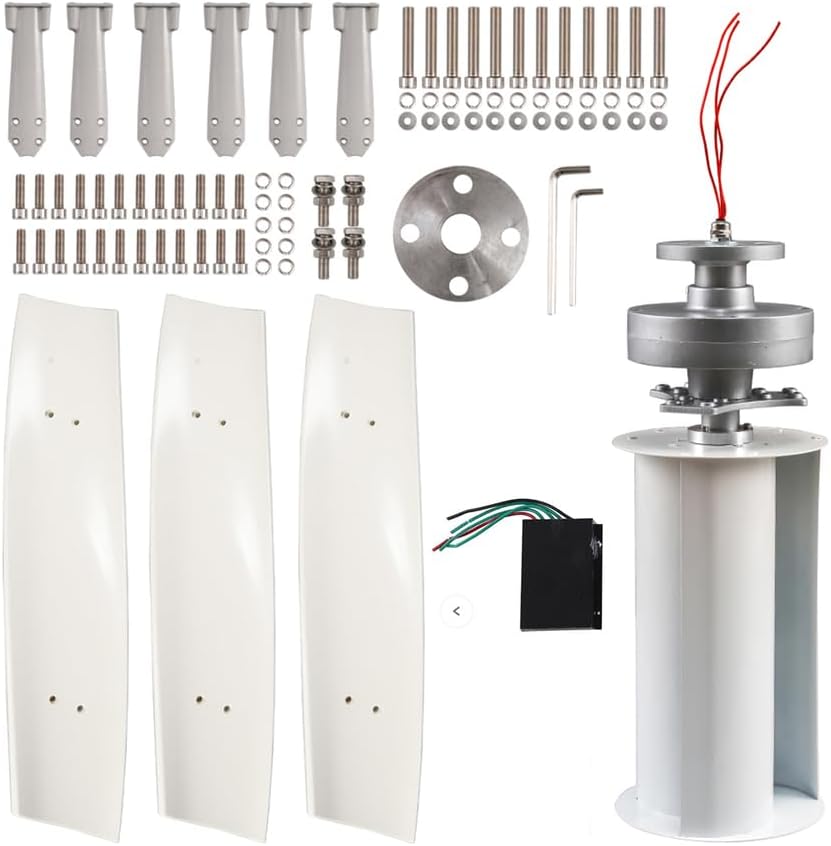 No Noise 3000W-9000W Vertical Wind Turbine Generator 12V 24V 48V 220V with MPPT Controller Low Speed Household Wind Generator,48v