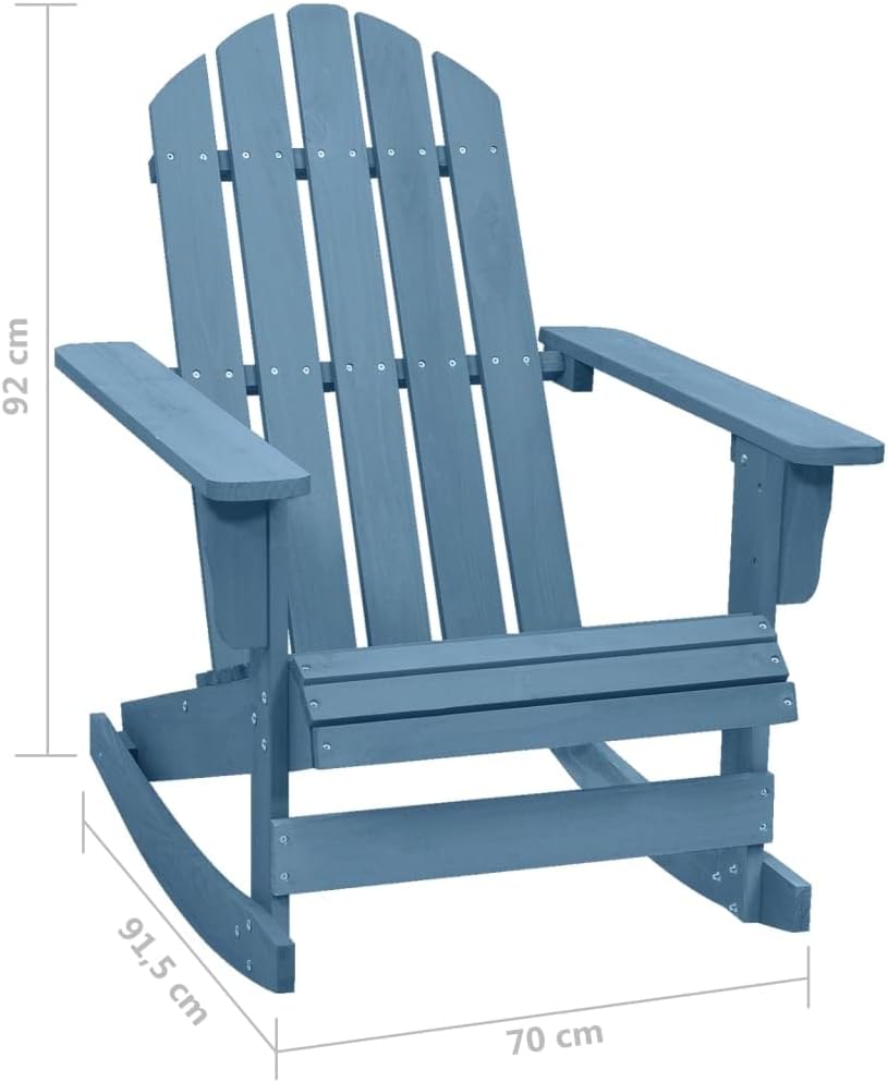 Gecheer Patio Adirondack Rocking Chair Glider Rocker Chair for Living Room and Nursery Solid Fir Wood Blue D0330396A
