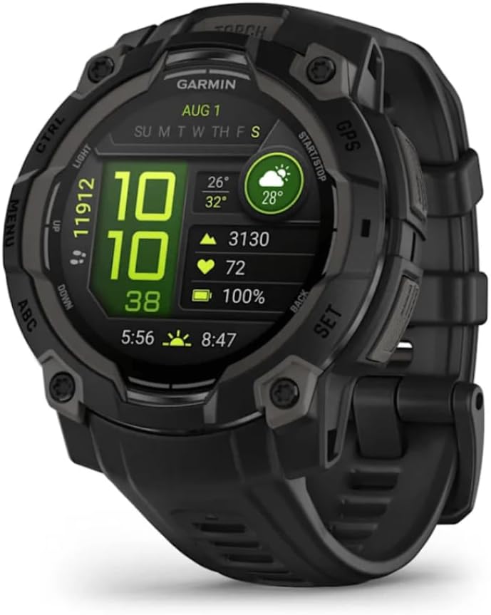 Garmin Instinct 3 Rugged 45mm Outdoor GPS Smartwatch, Black | Built to MIL-STD-810, Health Monitoring, Multi-GNSS with Signature Series Mission-Ready Power Dock