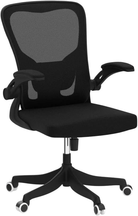 Monhey Office Chair Ergonomic Desk Chair with Lumbar Support&Headrest&Flip-up Arms Height Adjustable Rocking Swivel Computer Chair Multi-Angle from 90° to 125° with 350LBS Capacity