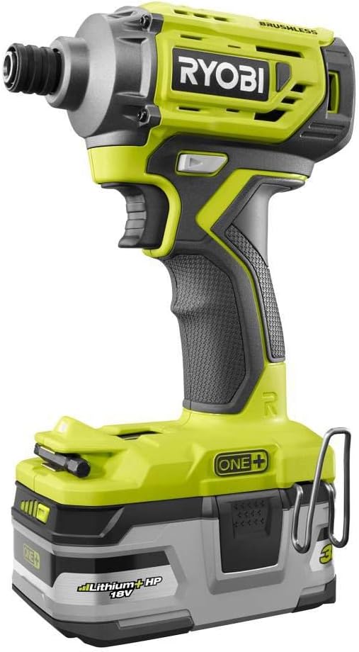 Ryobi P1837 18V One+ Cordless Brushless 3 Tool Combo Contractor Kit (9 pieces: Drill/Driver, Impact Driver, Circular Saw, 7-1/4 in Blade, Blade Wrench, Charger, 2.0 & 3.0 Ah Batteries, Bag)