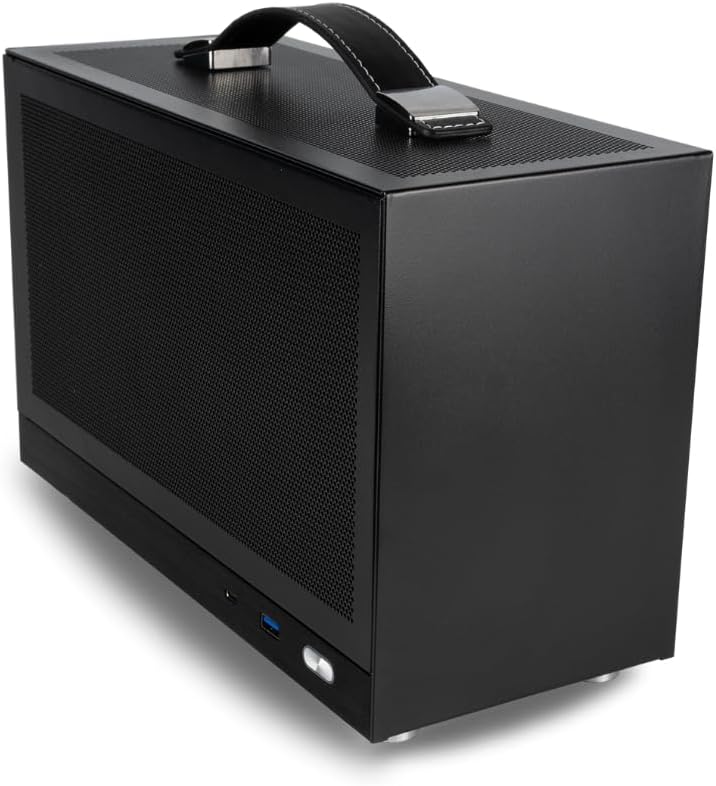 LAN Gamer 8.1L Mini ITX Desktop RTX 5060 Ti 16GB, AMD 8-Core Ryzen 7 8700F CPU, 32GB DDR5 RAM, 2TB Gen4 NVMe SSD, SFF PC w/Windows 11 Pro, 3-Year Warranty, RGB Keyboard+Mouse, Internal Wi-Fi (Black)