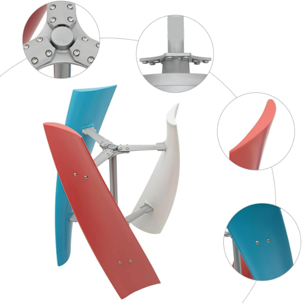 CHRISK 3000W Wind Turbine Generator Vertical, No Noise Portable Windmill Wind Power Kit with MPPT Controller for Courtyard Outdoor Street